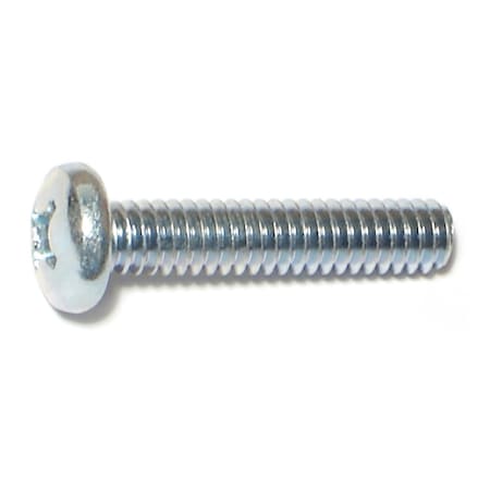 Midwest Fastener 1/4"-20 x 1-1/4 in Phillips Pan Machine Screw, Zinc Plated Steel, 25 PK 77524